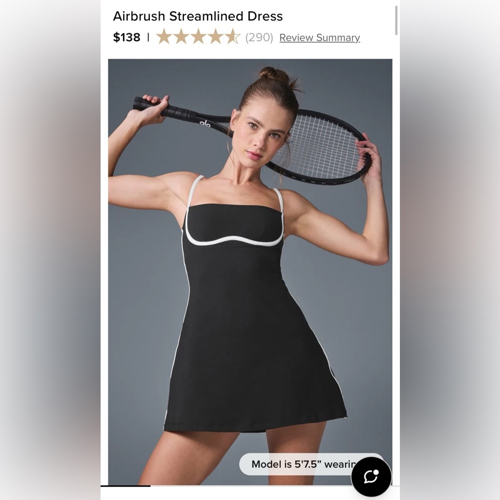 ALO Yoga Black and White Airbrush Streamlined Dress